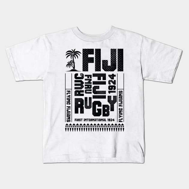 FNRU Fiji Rugby Union Flying Fijians Fan Memorabilia Kids T-Shirt by CGD